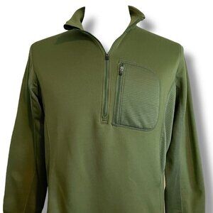 REI Mens 1/2 Zip Pullover Top Sz XL Green FLeece Lined Base Layer Shirt HIking